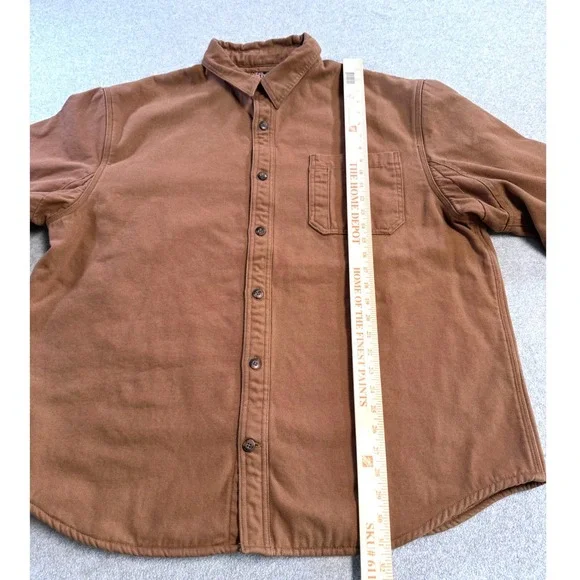 Duluth Trading Co Shirt Jacket Mens XL Brown Fleece Lined Canvas Workwear - Picture 7 of 8